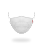 ADULT WHITE ON WHITE SHARK FORM-FITTING FACE MASK