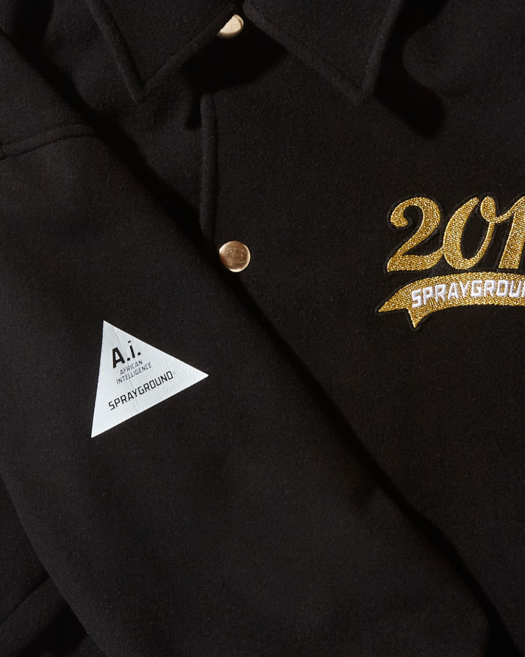A.I.9 AFRICAN INTELLIGENCE GUILDED LEOPARD - SANDFLOWER COLLAB VARSITY JACKET