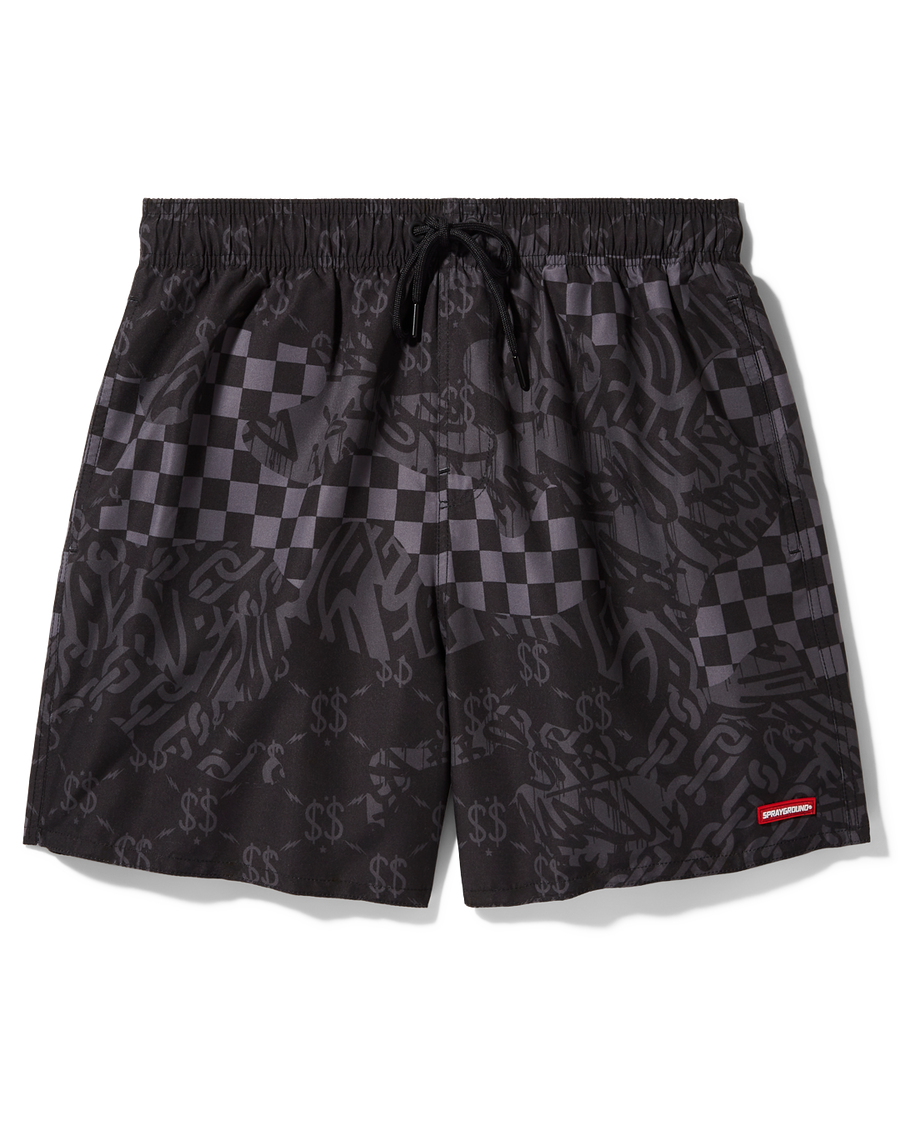 3AM CHECK SWIM SHORTS